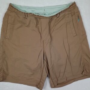 Birddogs Mens Gym Shorts XXL Khaki Tan Built In Liner Athletic Running Stretch